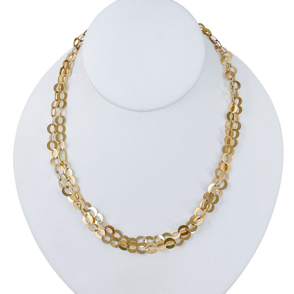 AS IS Estate Italy Gold-Tone Sterling Silver 925 6.7mm Cable Chain Necklace 18"